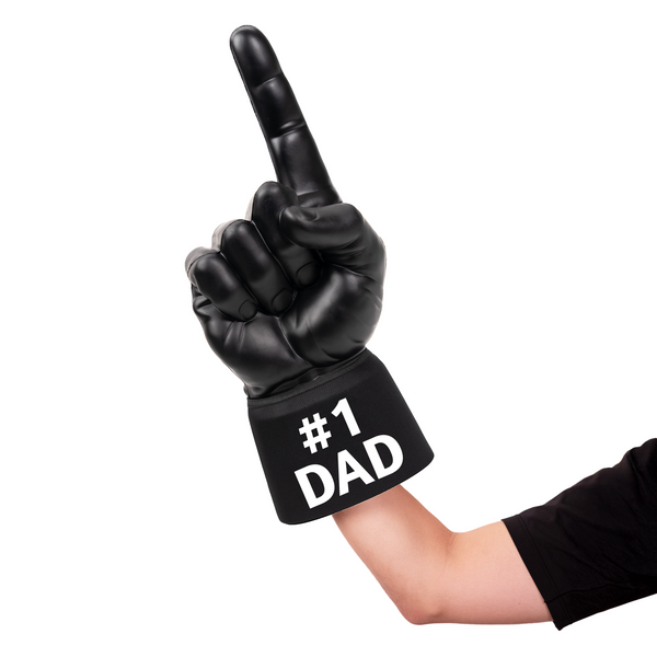 Fan wearing #1 Dad RadHand Foam Finger - Black for game day