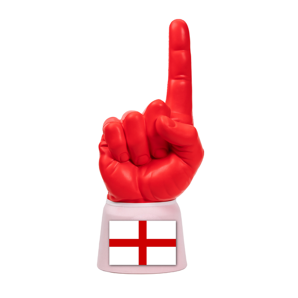 England RadHand foam finger with bright red hand and white sleeve