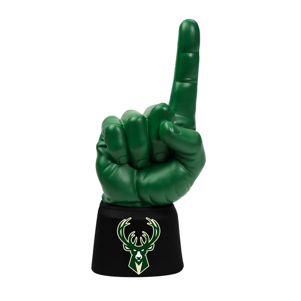 Milwaukee Bucks RadHand Foam Finger with dark green hand and black sleeve