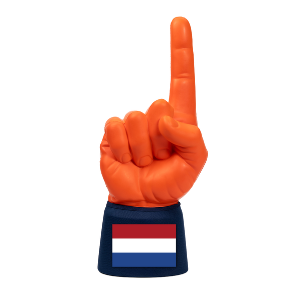 Netherlands RadHand foam finger with orange hand and navy sleeve