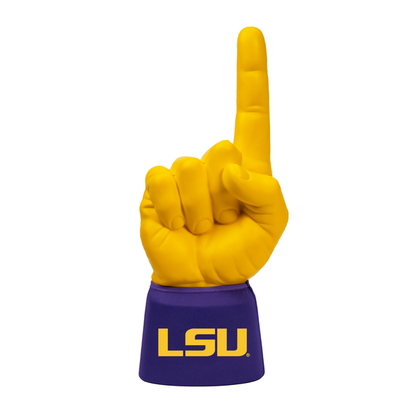 Louisiana State University LSU RadHand Foam Finger with yellow hand and purple sleeve