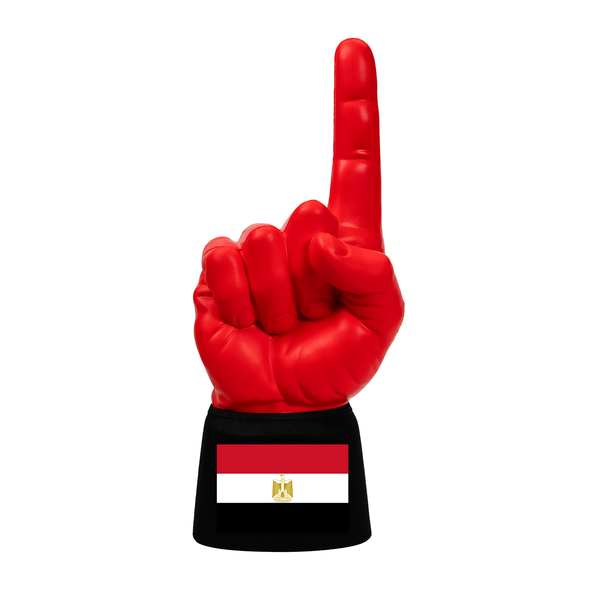 Egypt RadHand foam finger with bright red hand and black sleeve