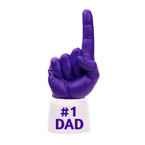 Purple and white #1 Dad RadHand foam finger