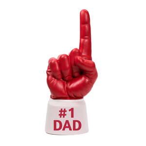Dark red and white #1 Dad RadHand foam finger