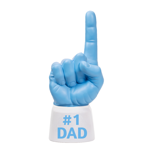 Light blue and white #1 Dad RadHand foam finger