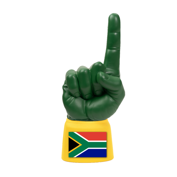 South Africa RadHand foam finger with dark green hand and yellow sleeve