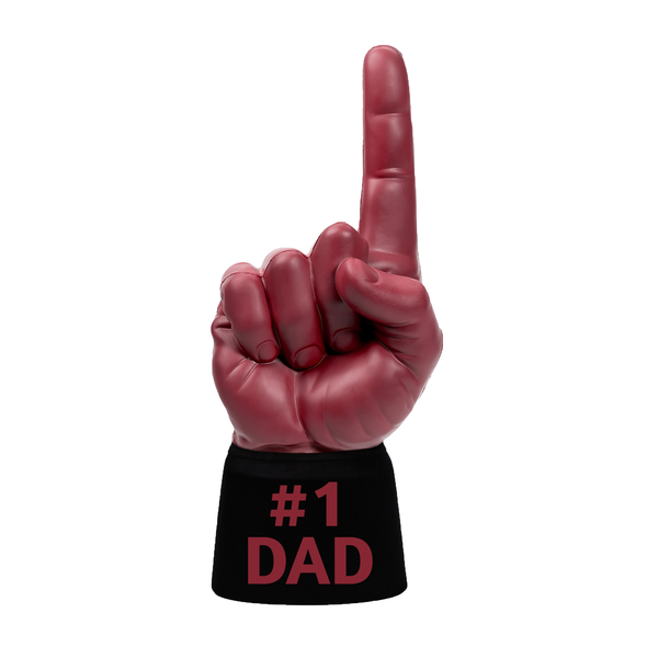 Maroon red and black #1 Dad RadHand foam finger