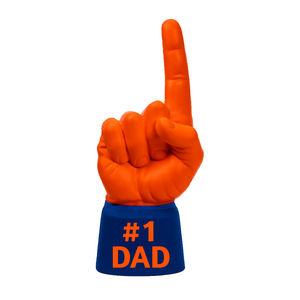 Orange and royal blue #1 Dad RadHand foam finger