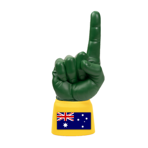 Australia RadHand foam finger with dark green hand and yellow sleeve
