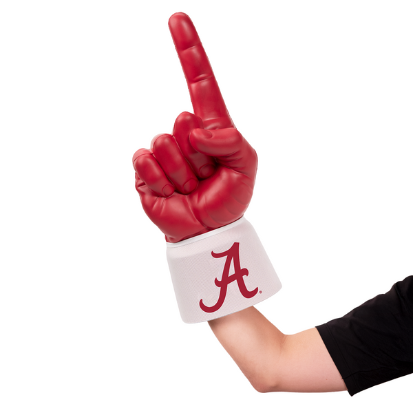 Fan wearing The University of Alabama RadHand Foam Finger for game day