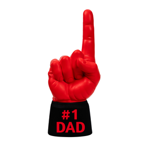 Bright red and black #1 Dad RadHand foam finger