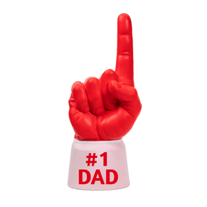 Bright red and white #1 Dad RadHand foam finger