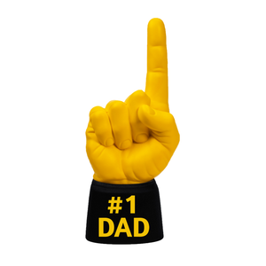 Yellow and black #1 Dad RadHand foam finger