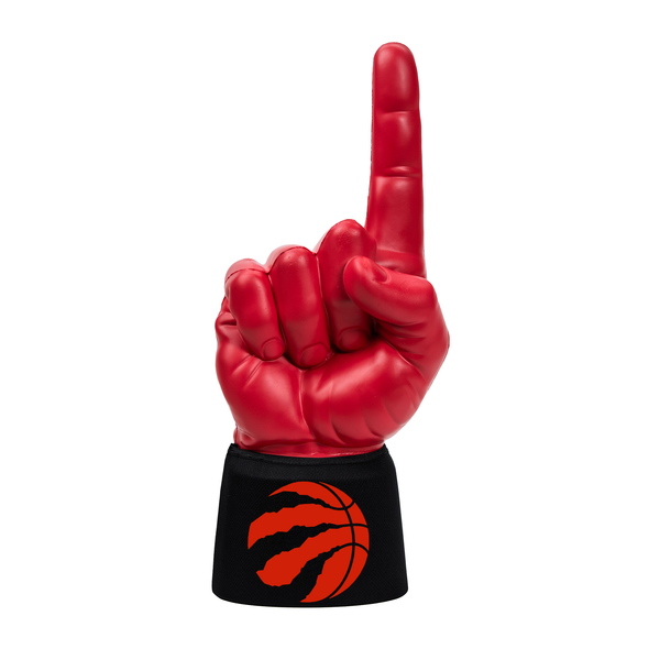 Toronto Raptors RadHand Foam Finger with dark red hand and black sleeve