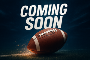 Create a coming soon image integrating an american football