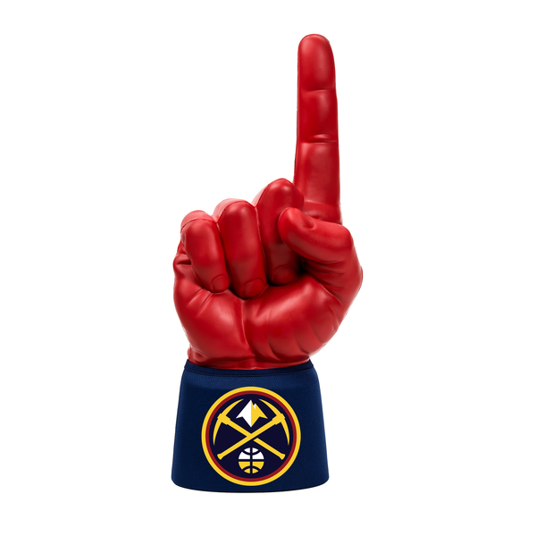 Denver Nuggets RadHand Foam Finger with dark red hand and navy blue sleeve