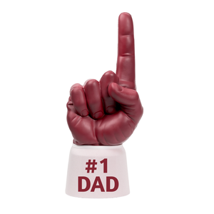Maroon red and white #1 Dad RadHand foam finger