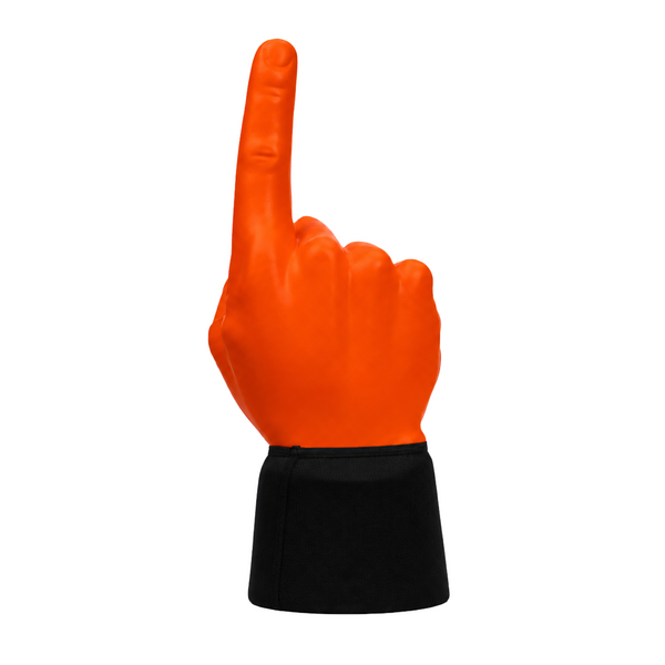 Back view of #1 Dad RadHand Foam Finger - Orange & Black